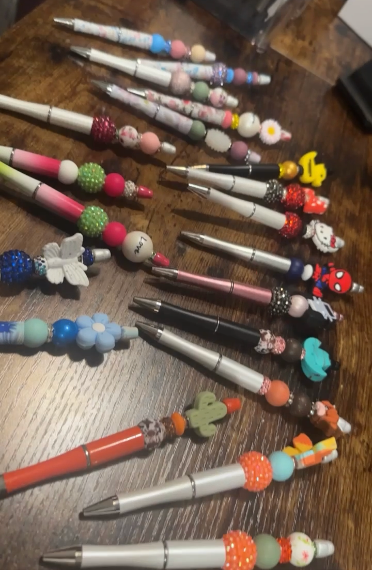 Beaded Pens with Focal - With character, or other item