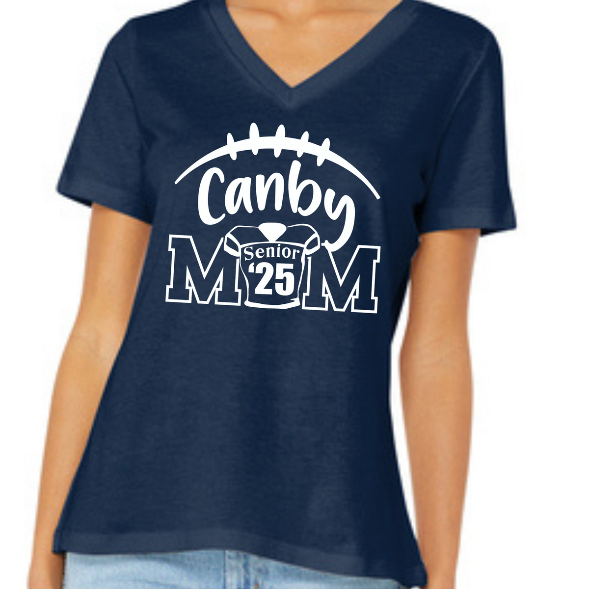 Canby - V-NECK TEE NAVY (ladies loose fit)