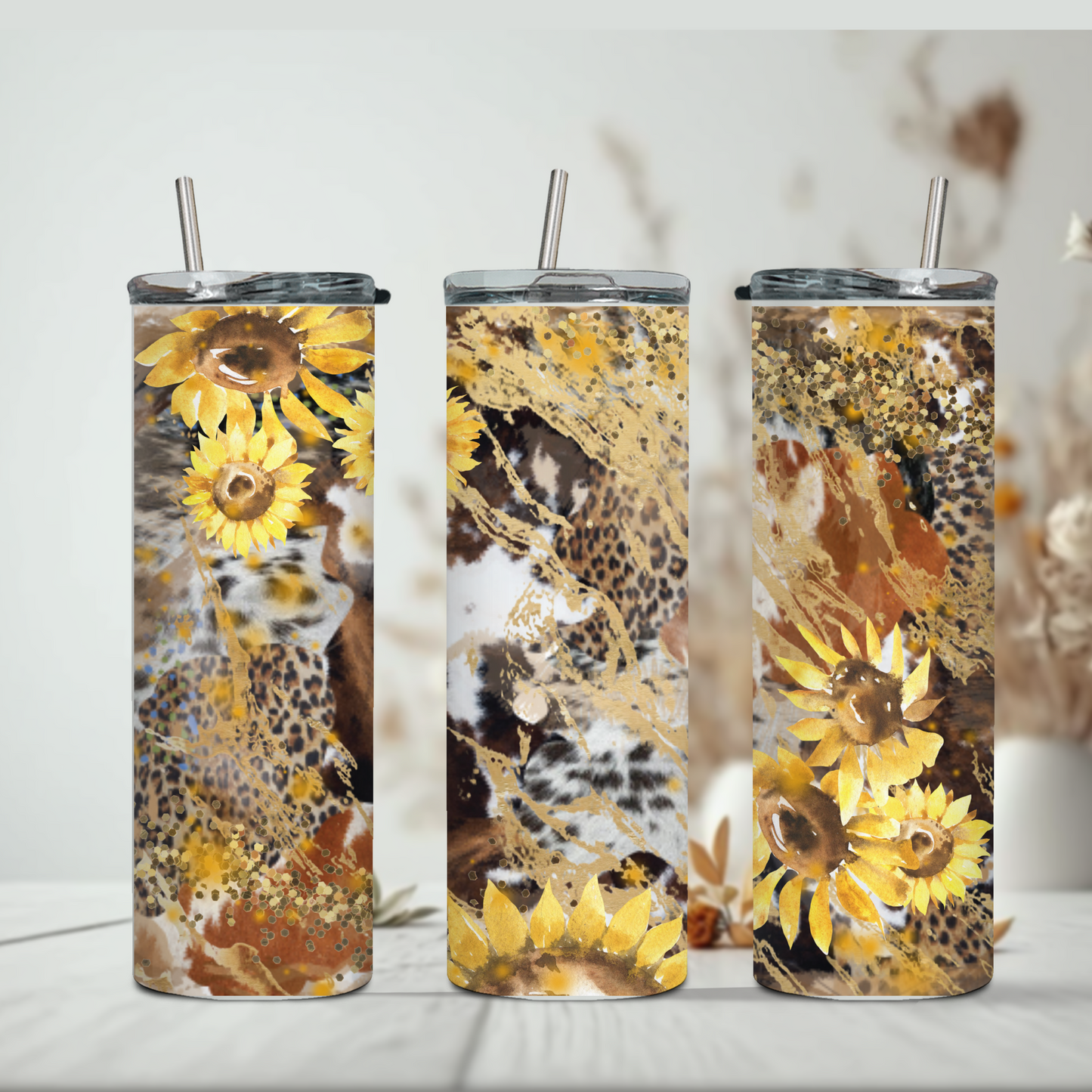 Sunflower Print Tumbler 20 oz