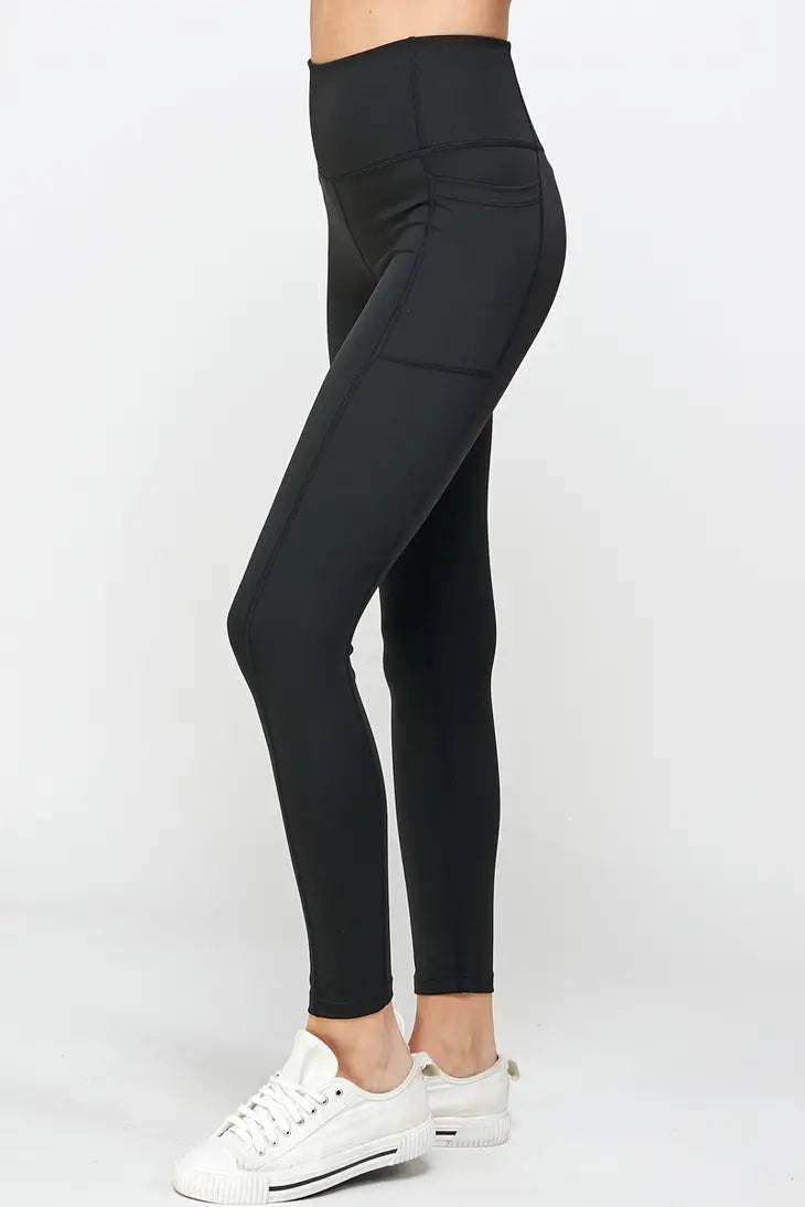 Leggings with Side Pockets - Black