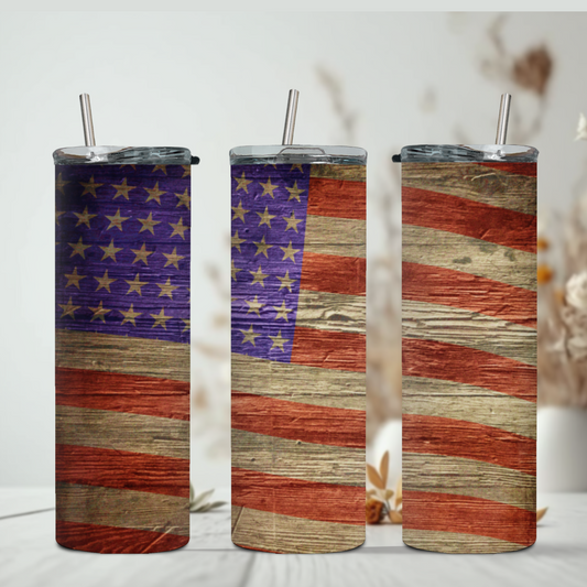 Distressed Flag Tumbler 20 oz