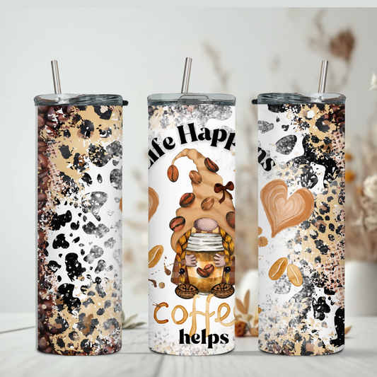 Life Happens Coffee Helps 20 oz Tumbler