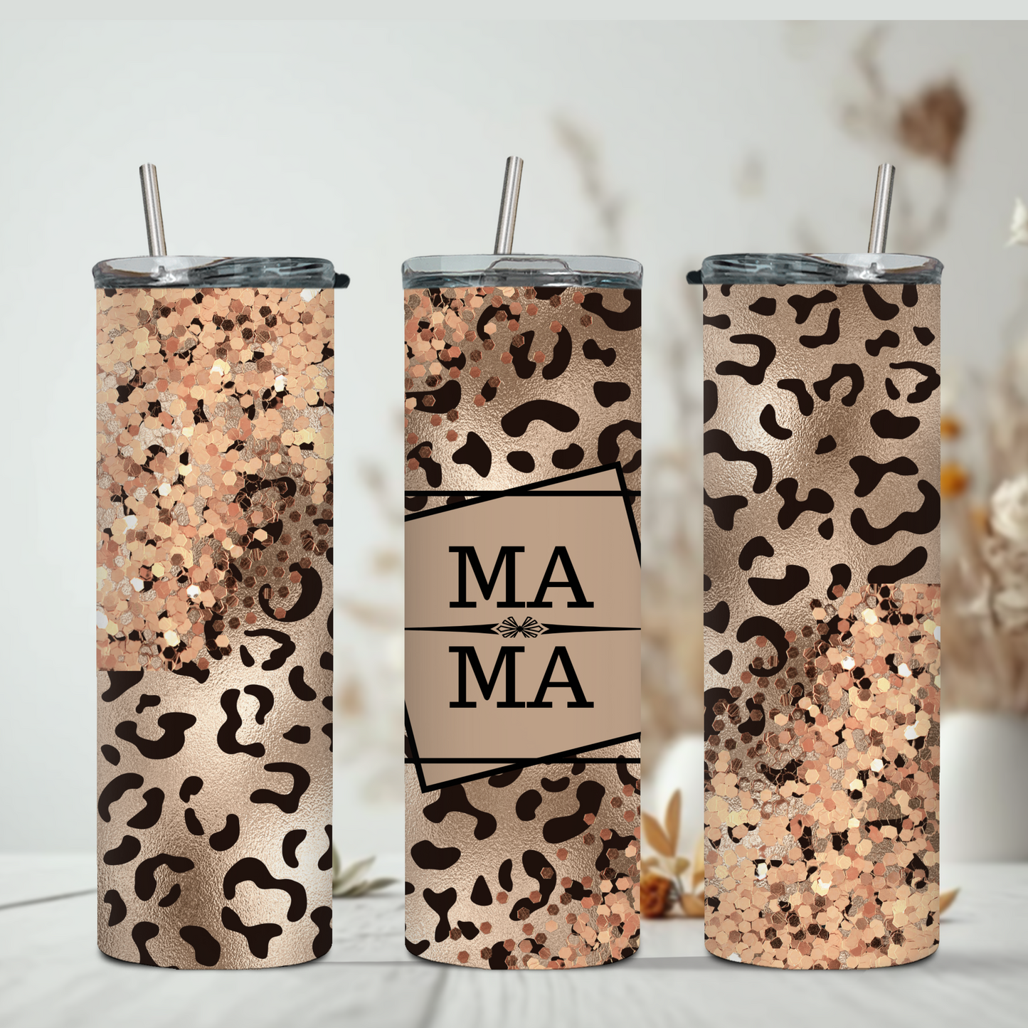 Mama Leopard Rose Tumbler 20 oz