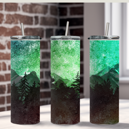 Mountain Forest green Tumbler 20 oz