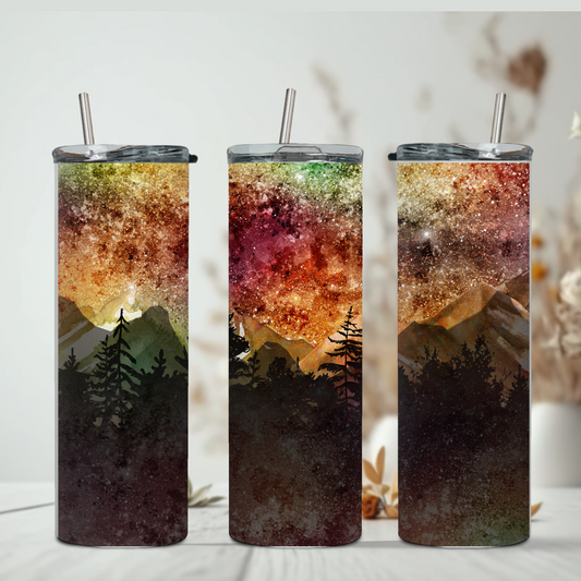 Mountain Forest orange Tumbler 20 oz