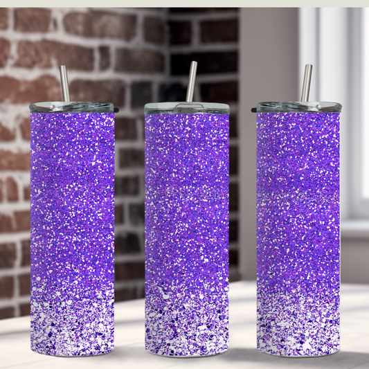 Purple Glitter Tumbler 20 oz