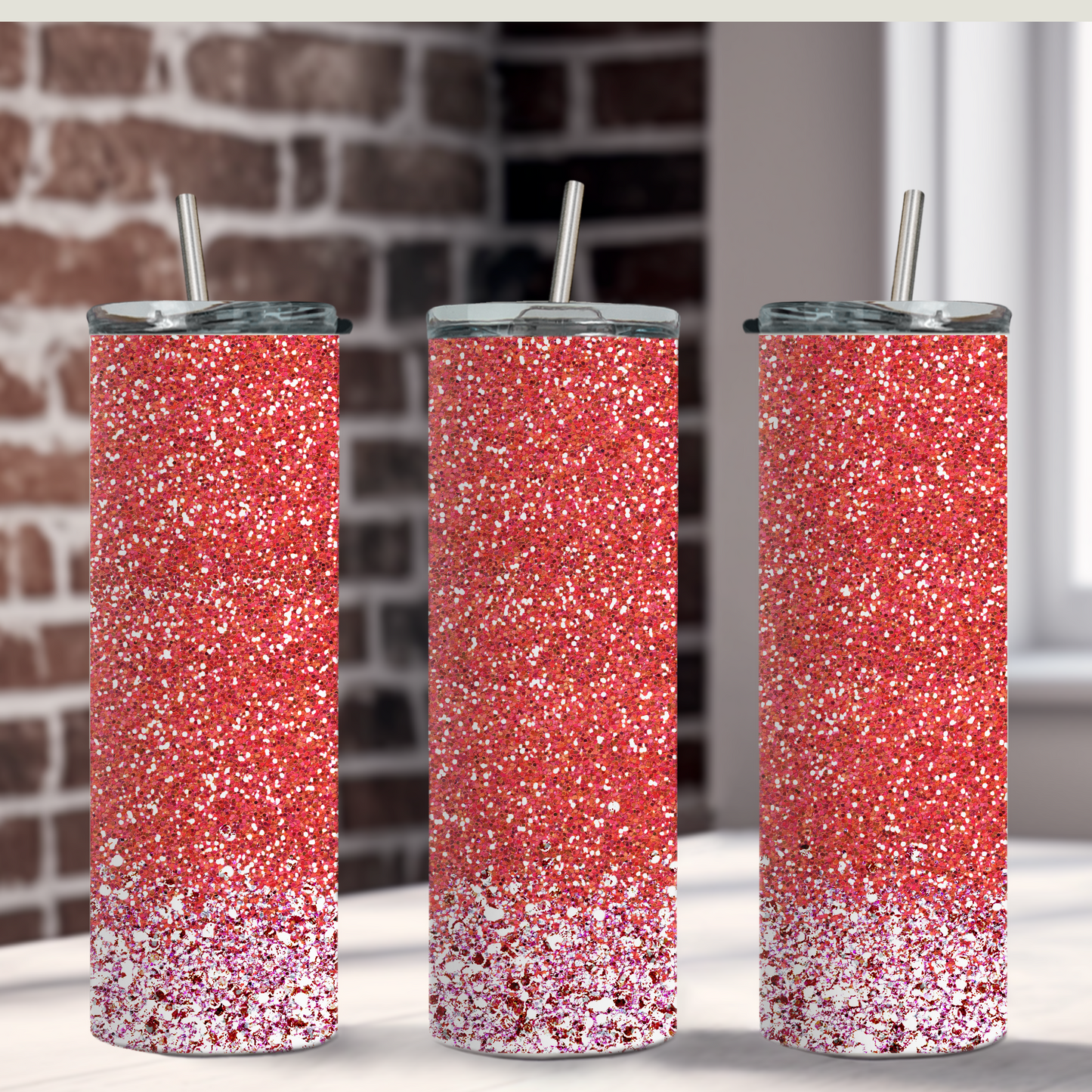 Red Glitter Tumbler 20 oz